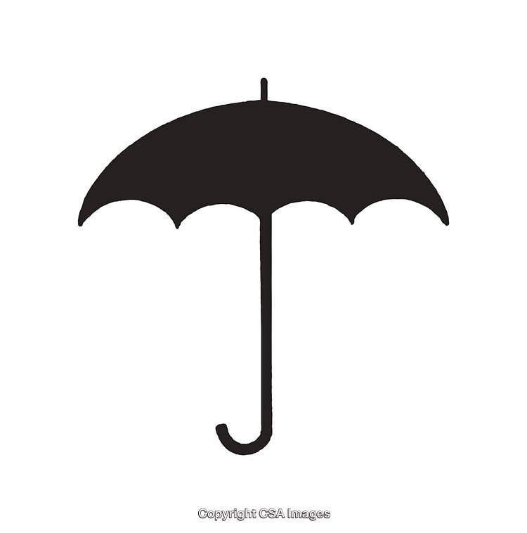 Minimalist Black and White Umbrella Icon for Graphic Design and Use