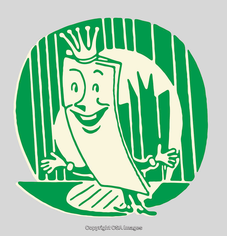 Retro Style Character in Green Line Art With Bold Design