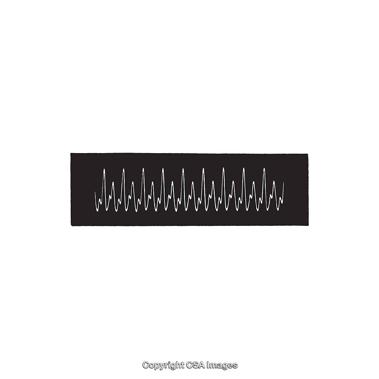 Abstract Black and White Graphic of Wavelike Pattern or Dingbat Design