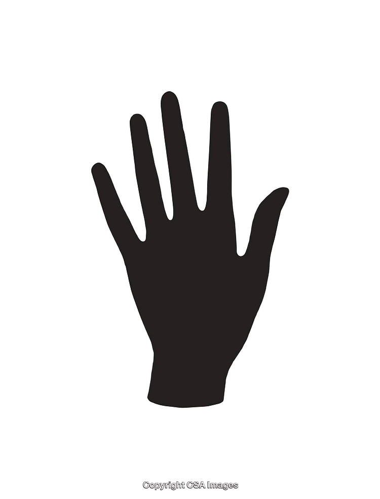 Black Hand Icon Silhouette on White Background for Graphic Design