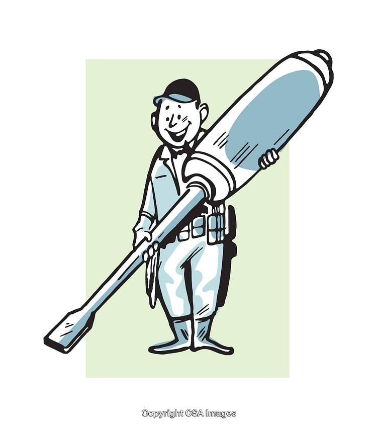 Illustration of a Worker Holding a Giant Screwdriver