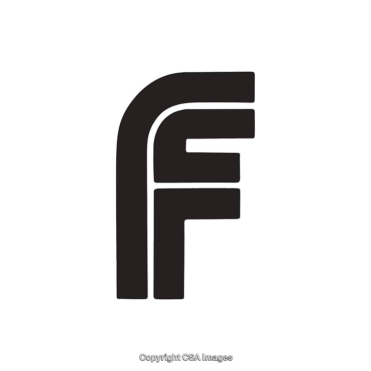 Monochrome Abstract Logo Featuring Stylized Letter F Design