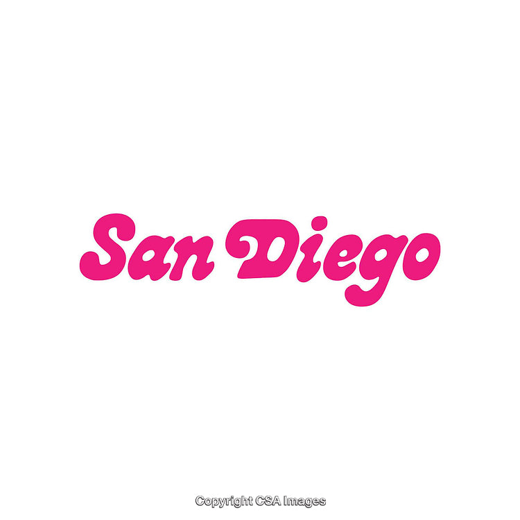 Pink San Diego Text Design on White Background