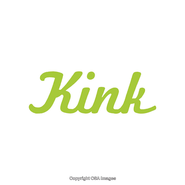 Green Text Logo Design with the Word 'Kink' on White Background