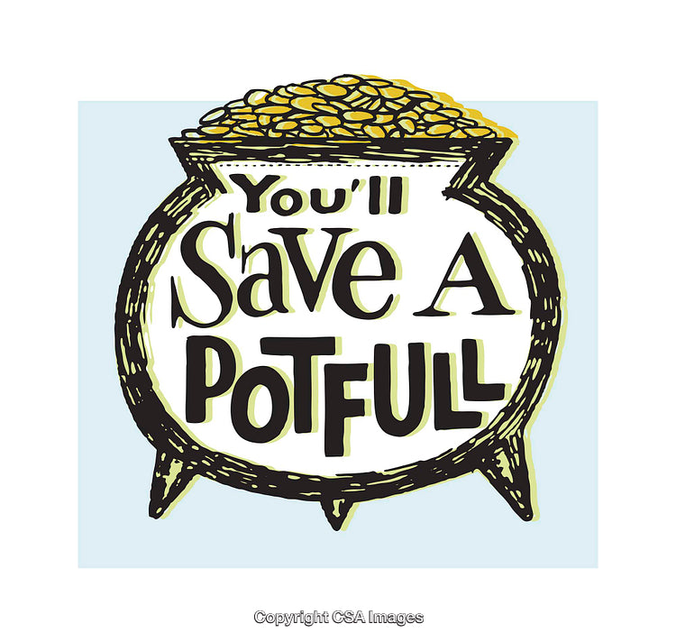 Illustrated Pot of Gold with Motivational Typographic Quote Design