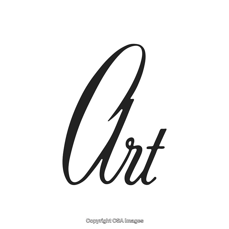 Elegant Handwritten Art Word in Black on White Background