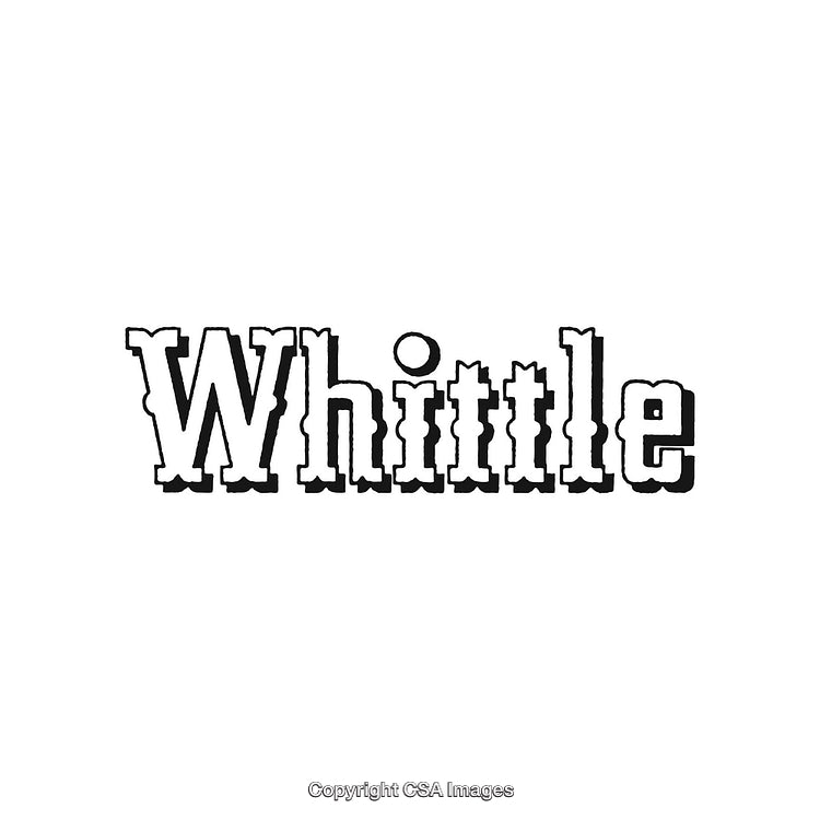 Retro Styled Bold Font Displaying the Word 'Whittle' in Black and White