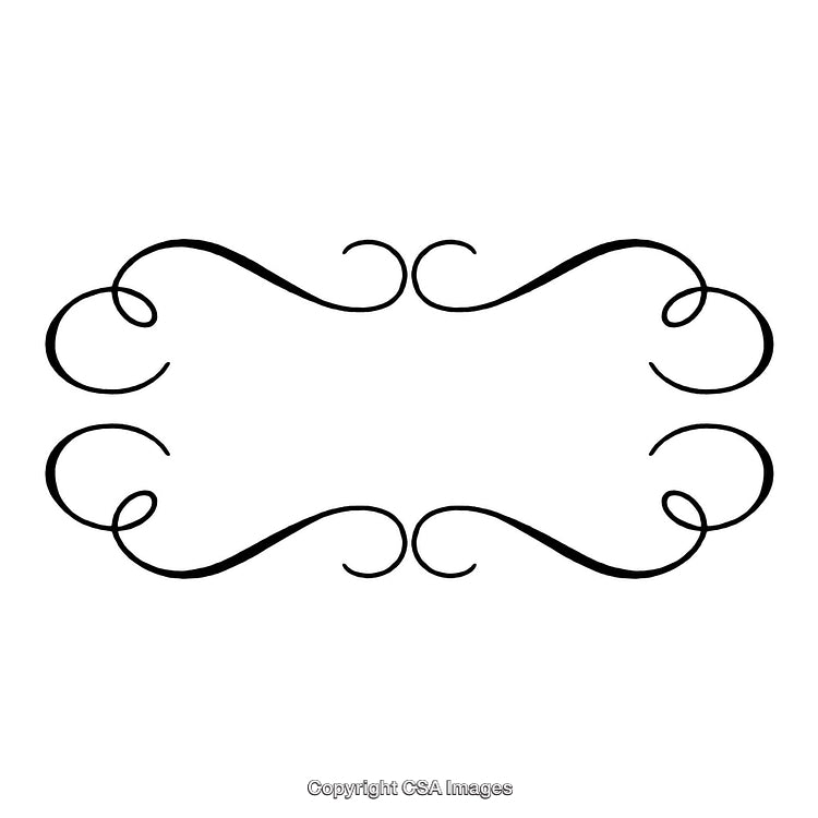 Elegant Black and White Decorative Curly Border Frame Design