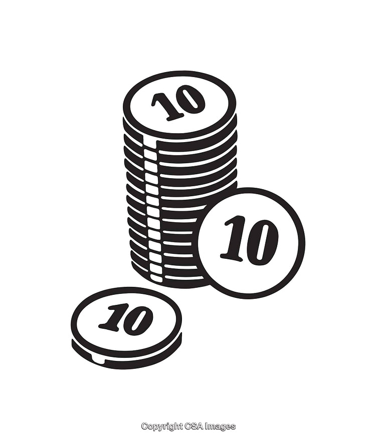Stack of Coins Illustrations in Black and White Line Art Style