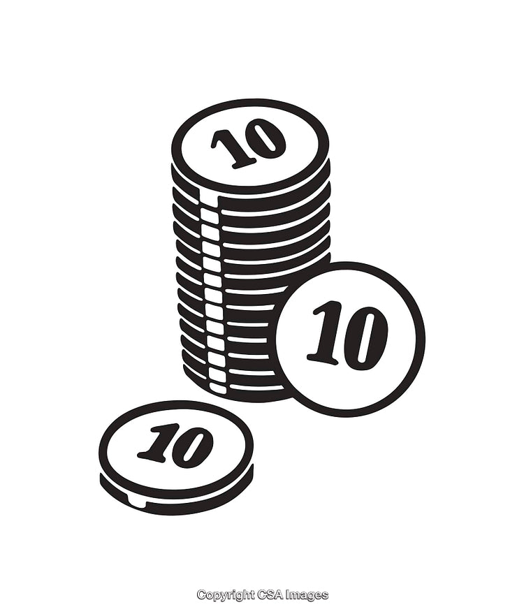 Stack of Coins Illustrations in Black and White Line Art Style