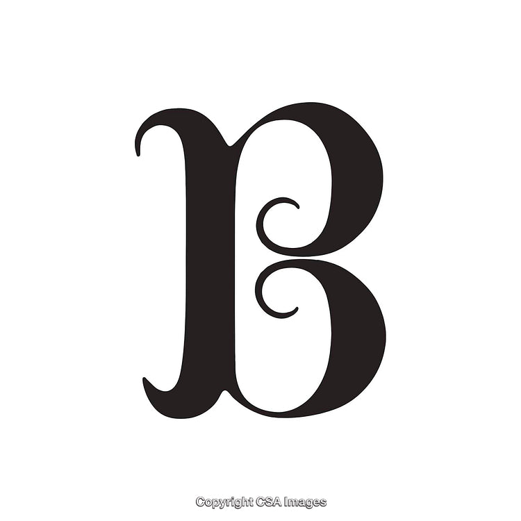 Elegant Black Letter B With Artistic Curves and Stylish Design