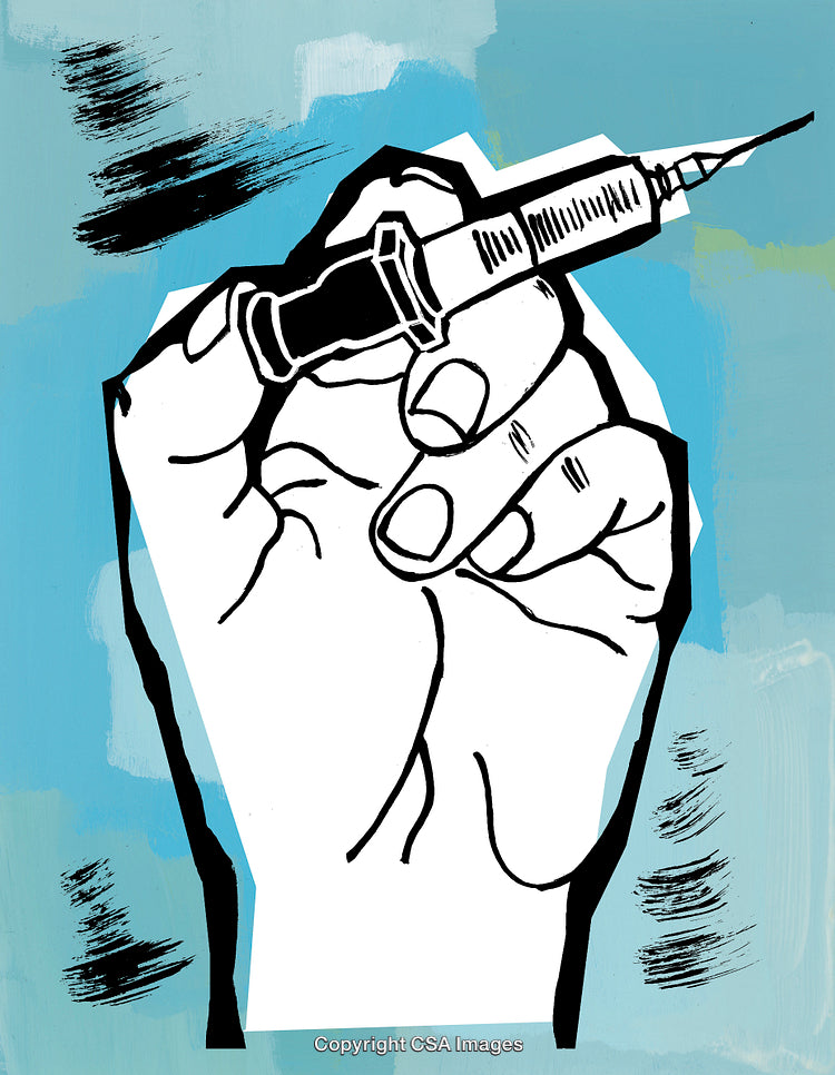 Hand Holding a Syringe