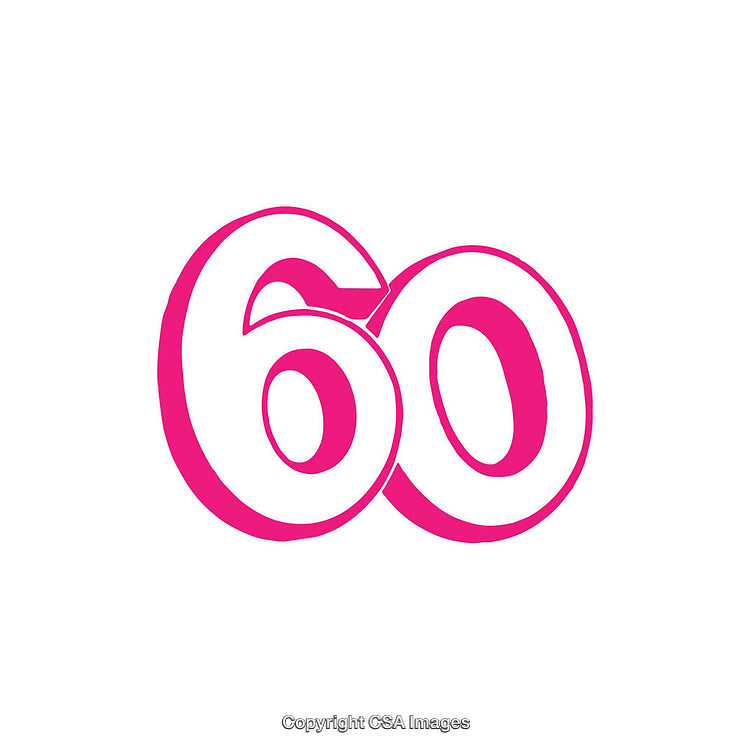 Bold Pink Number 60 Design with a Retro Aesthetic