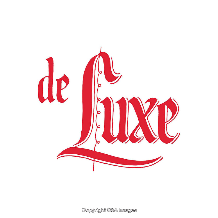 Elegantly Designed De Luxe Red Text for Luxury-Themed Graphics