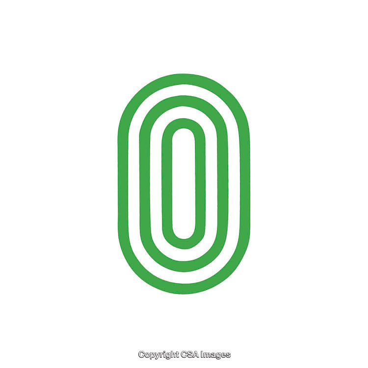 Green Stylized Letter O Isolated on a White Background