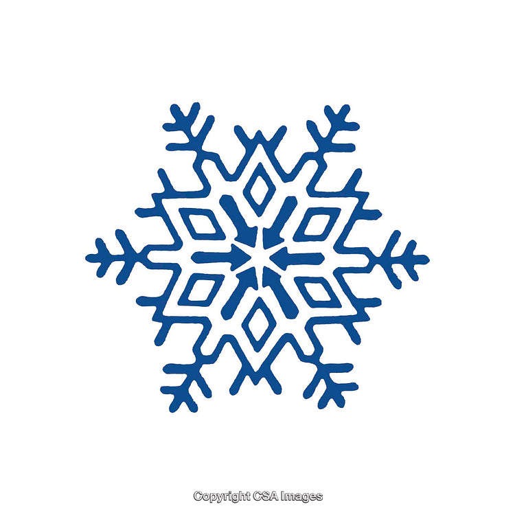 Intricate Blue Snowflake Symbol Representing Winter and Seasonal Festivities