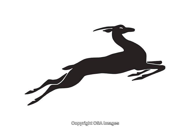 Silhouette Art of a Leaping Antelope in Elegant Motion