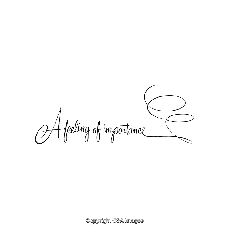 Elegant Calligraphy Displaying the Phrase 'A Feeling of Importance'