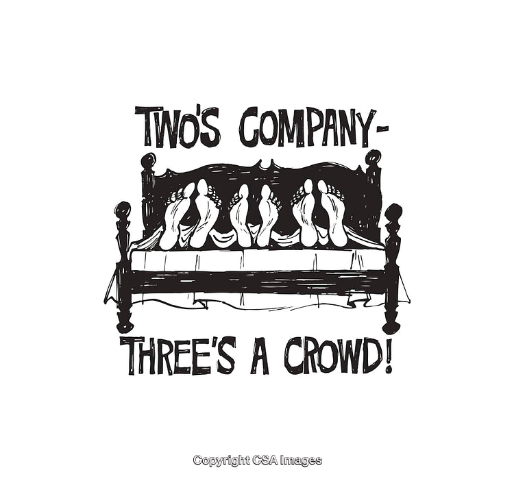 Black and White Line Art with Humorous Bed Illustration and Phrase