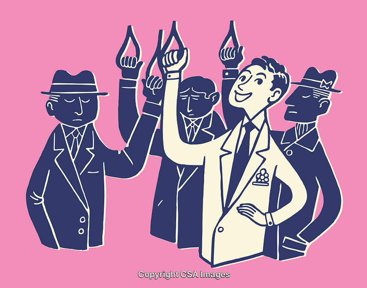 Expressive Business Illustration Showcasing Diversity and Emotions in a Pink Palette