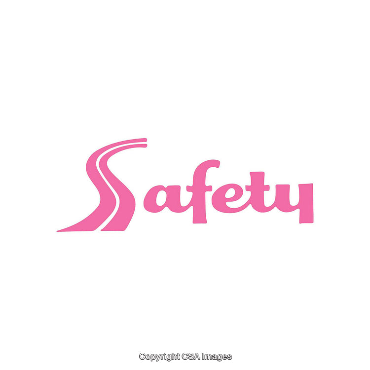 Minimalistic Pink Graphic With a Safety Text and Road Concept