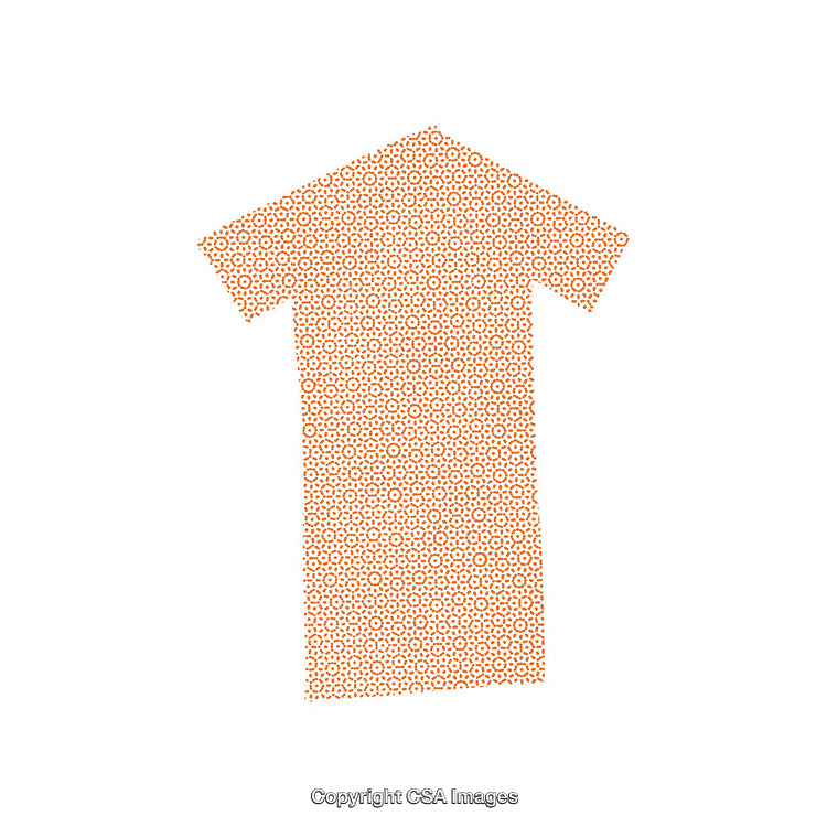 Orange Patterned Arrow Shape Illustration on White Background