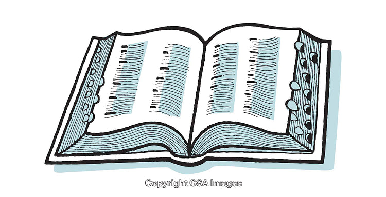 Hand-Drawn Open Book Illustration with Notation in Pastel Colors