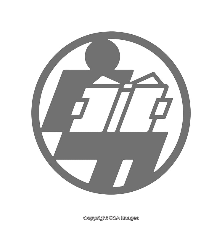 Monochrome Icon Depicting a Simplistic Figure Reading a Book in a Circle