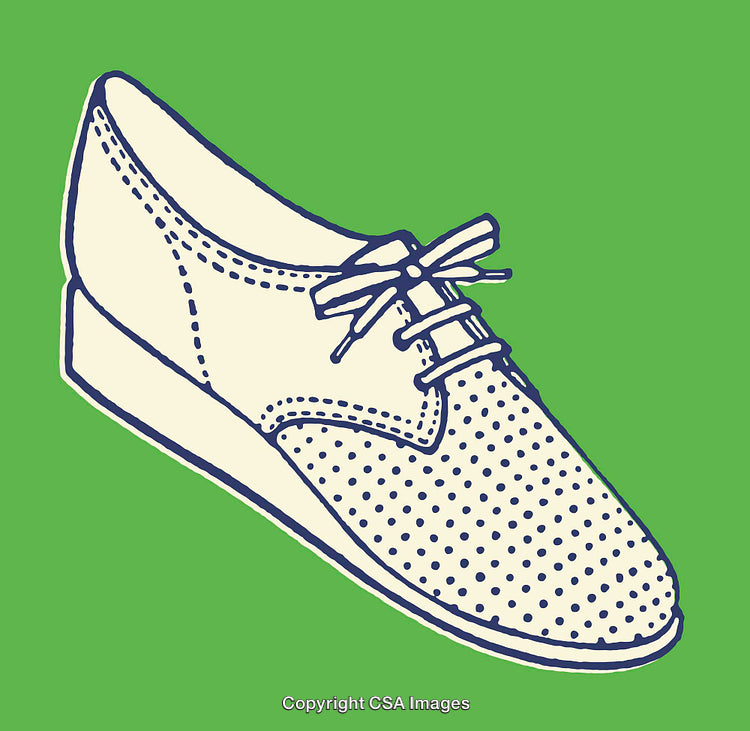 Illustration of a Decorative Shoe Against Vibrant Green Background