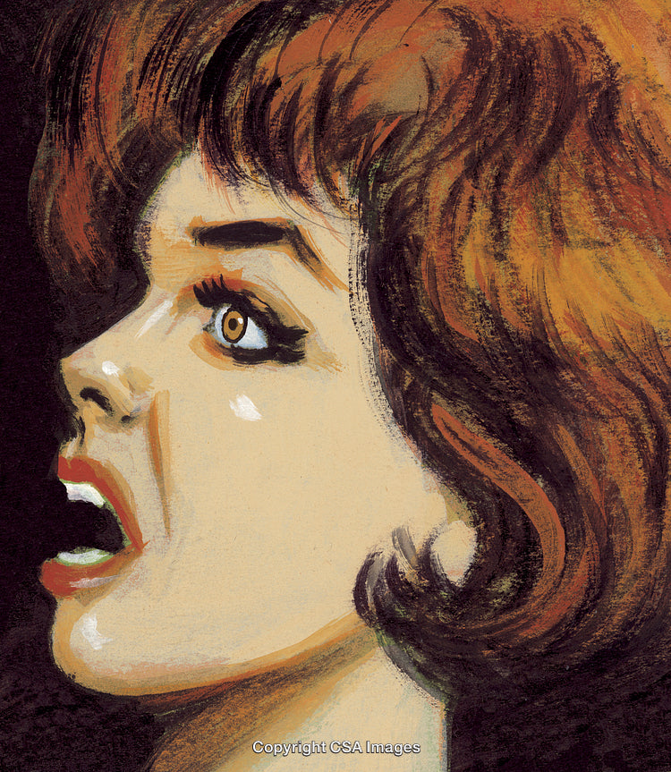 Expressive Artistic Portrait of Woman in Dramatic Reaction or Intense Emotion