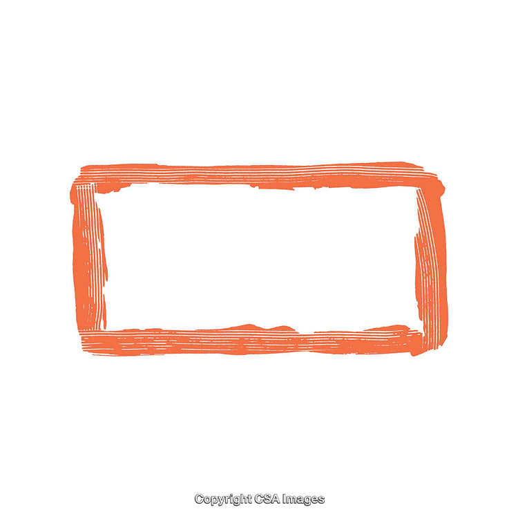 Orange Sketched Border Frame on a White Background with Hand-Drawn Texture