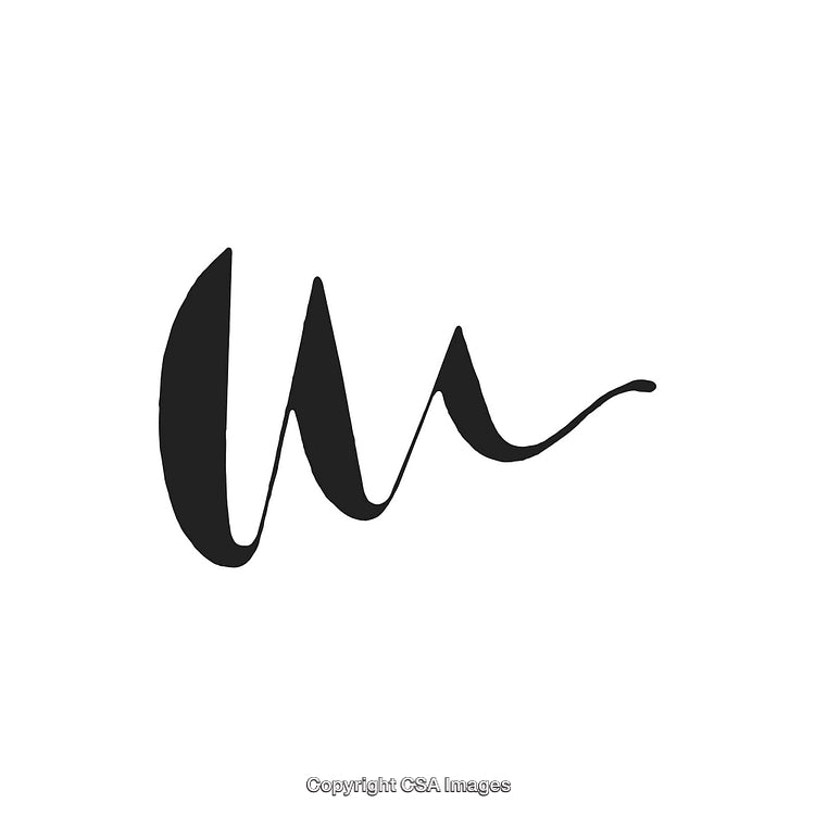 Abstract Black Curved Line Design in Minimalist Style on White