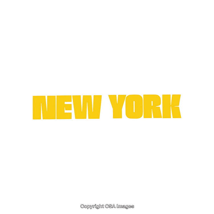 Yellow Bold Text 'New York' Centered on Minimalist White Background