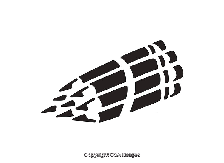 Abstract Black and White Pointed Line Art Illustration