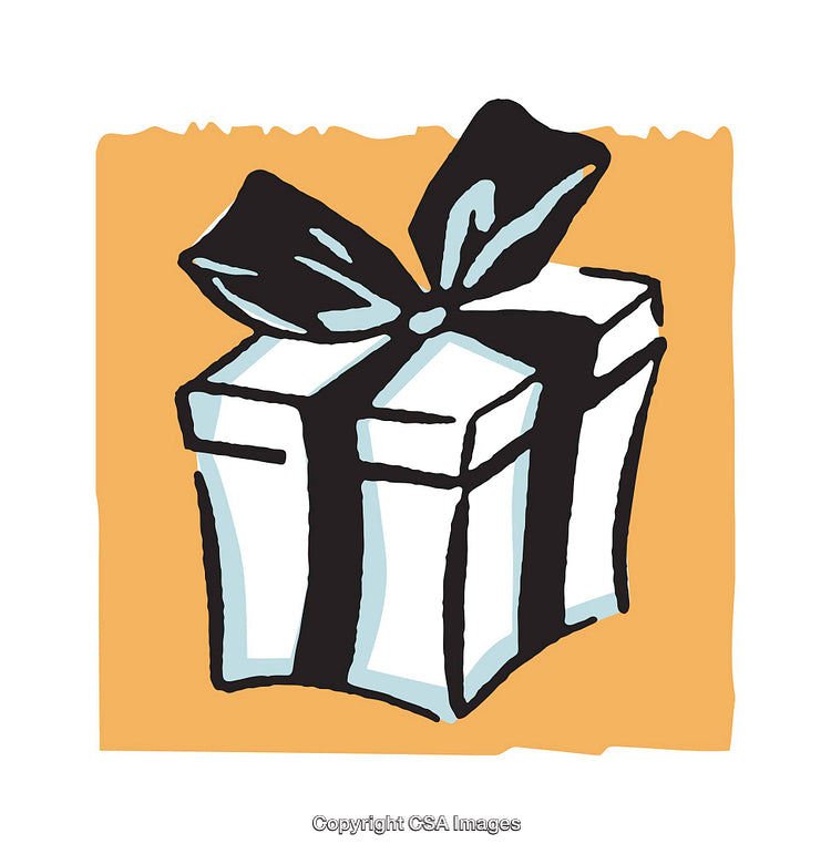 Illustration of a Gift Box Wrapped with Ribbon on a Color Background