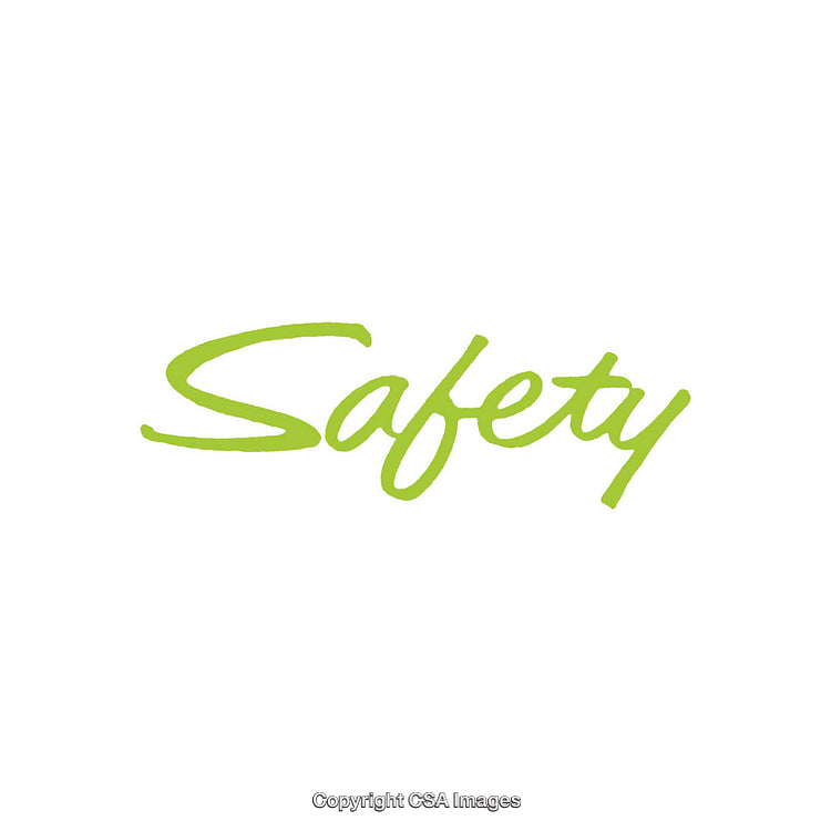 Green Safety Text on Simple White Background for Visual Projects