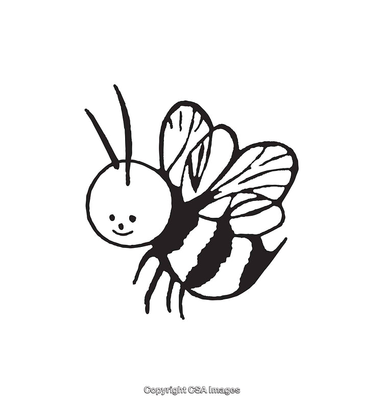Black And White Cartoon Bee Illustration With Cute Design