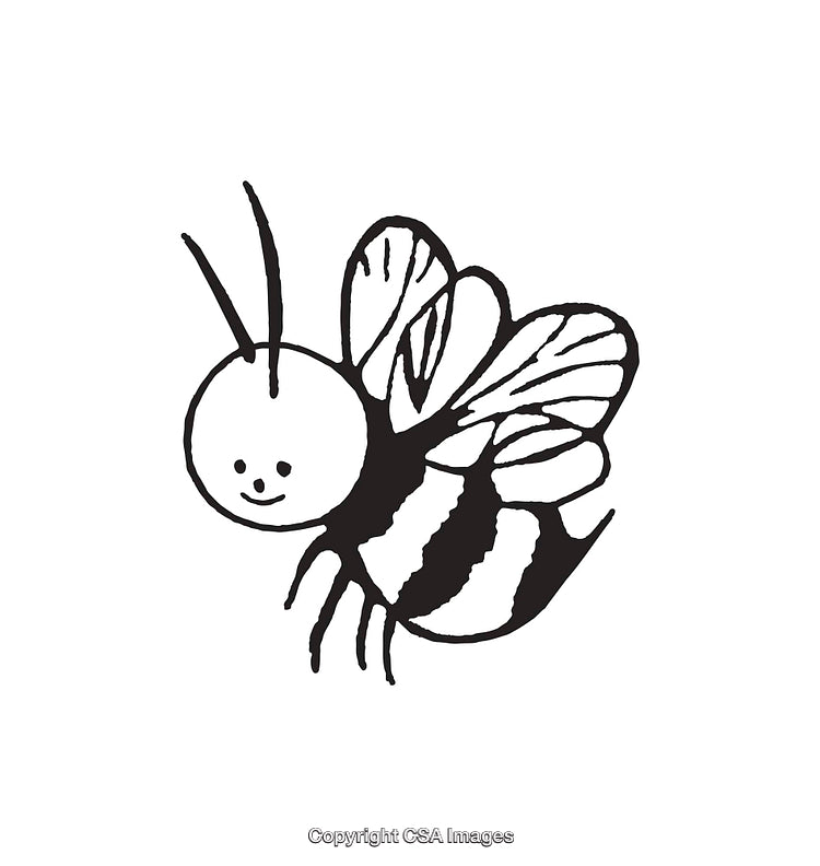 Black And White Cartoon Bee Illustration With Cute Design