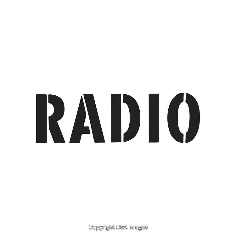 Stylized Radio Text Design with Bold Typography on a White Background
