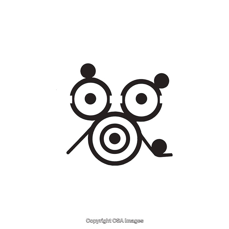 Minimalistic Black and White Target-Like Design with Circular Shapes
