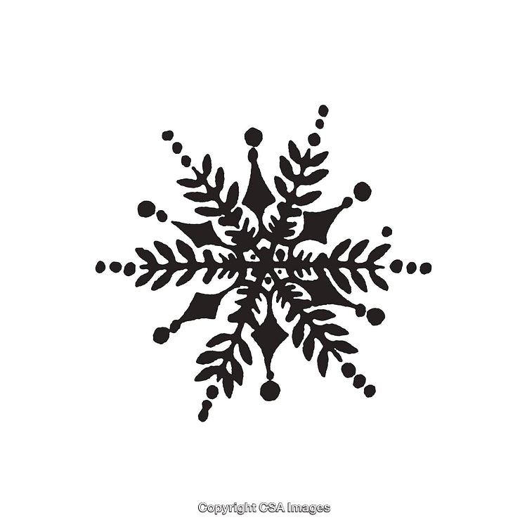 Detailed Black and White Snowflake Shape Winter Design