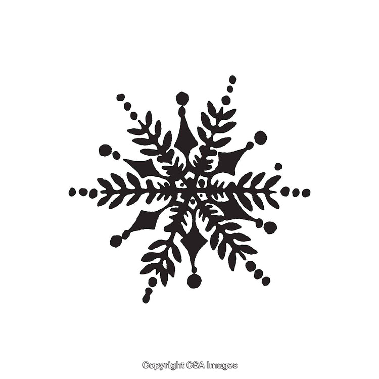 Detailed Black and White Snowflake Shape Winter Design