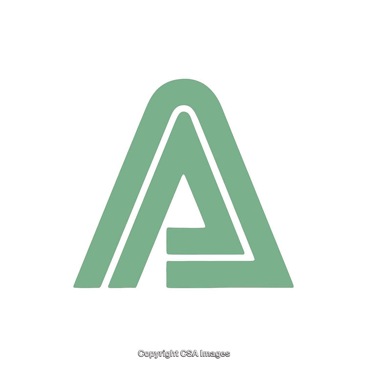 Green Stylized Letter A Design with Geometric Shapes