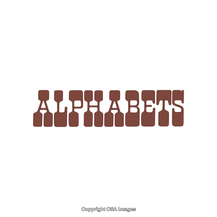 Bold Typography Depicting Brown Alphabets on a Minimalistic White Background