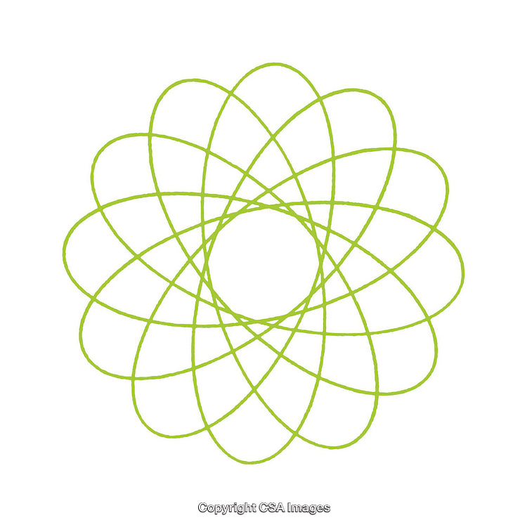 Bright Green Abstract Geometric Shape on a White Background