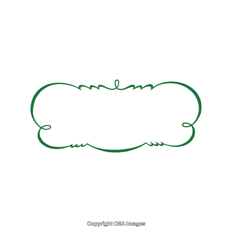 Elegant Green Ornate Frame Design on White Background for Labels or Invitations
