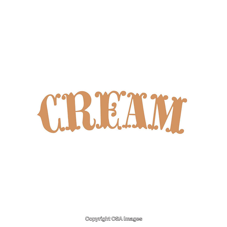 Creative Typography Design Featuring the Word Cream in Brown Serif Font