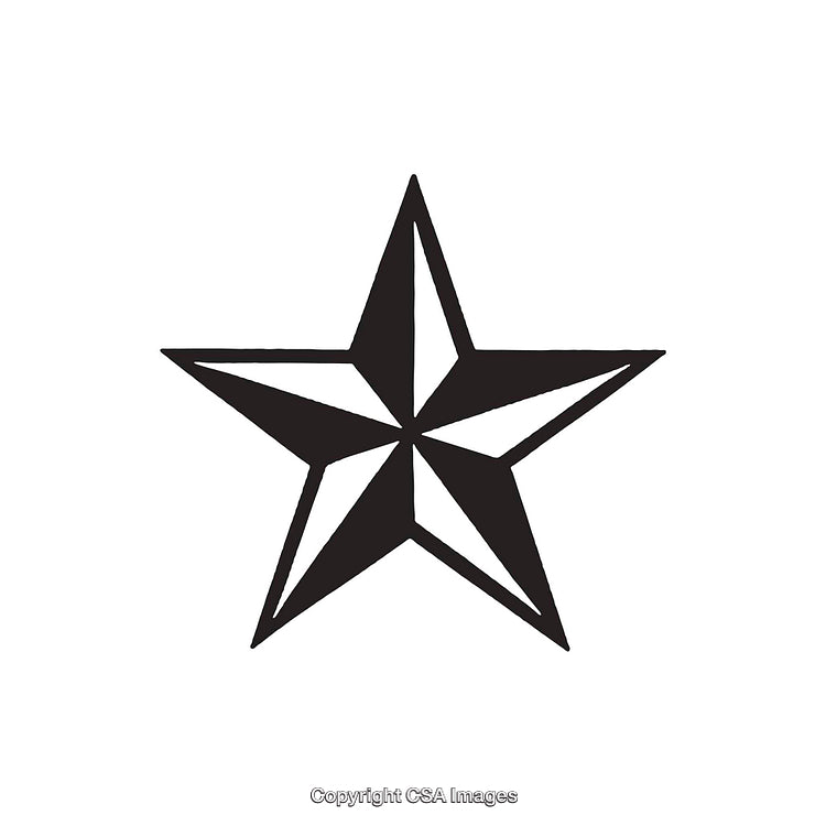 Black And White Geometric Star Dingbat Icon Illustration
