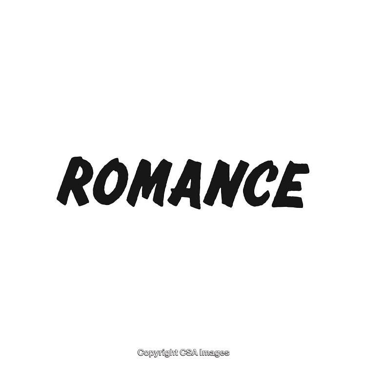 Romantic Typography Depicting Bold Lettering in Black on White Background