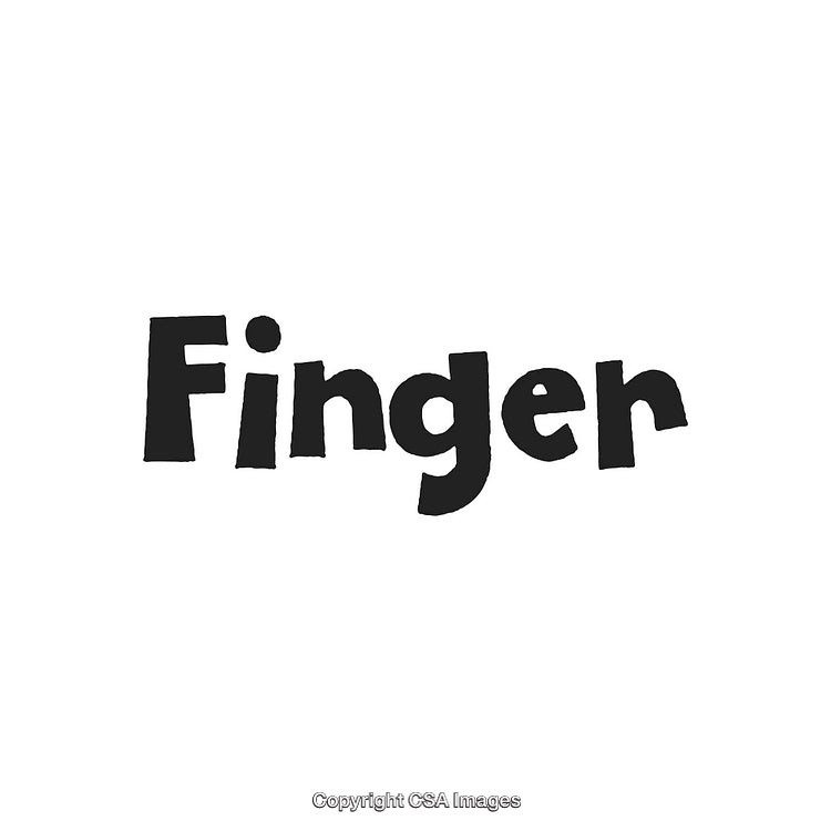 Bold Black Handwritten Text Displaying the Word 'Finger' on White Background